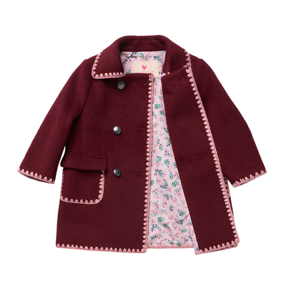 Pink Chicken Burgundy Beck Peacoat