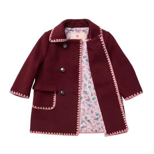 Pink Chicken Burgundy Beck Peacoat