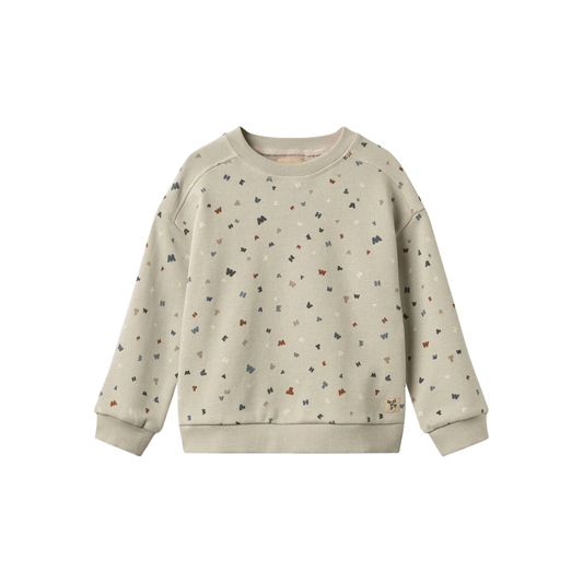 Wheat Grey Moon Sandro Letters Long Sleeve Sweatshirt