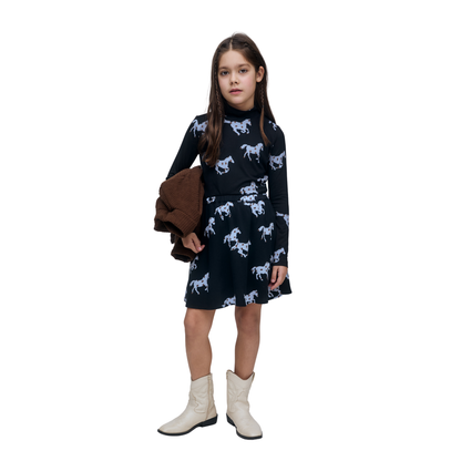 Compania Fantastica Navy Horse Short Skirt