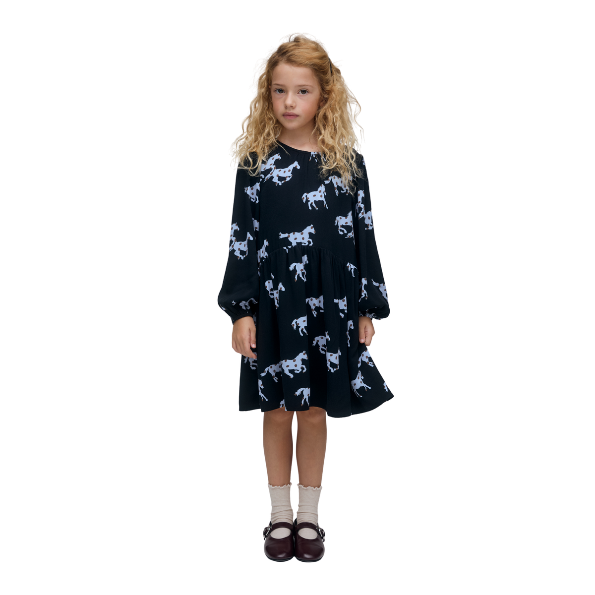 Compania Fantastica Dark Navy Horse Short Sleeve Dress