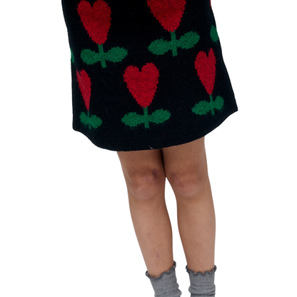 Compania Fantastica Black Ciclamen Short Skirt