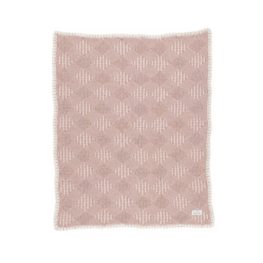 Bebe Organic Mauve Patchwork Patchwork Plaid Blanket