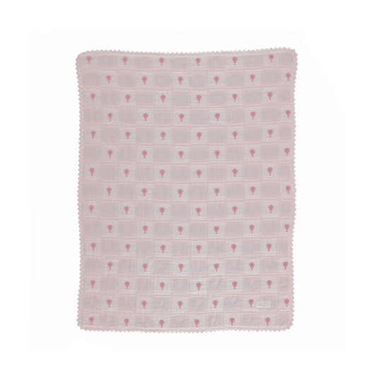Bebe Organic Pink Patchwork Balloon Blanket