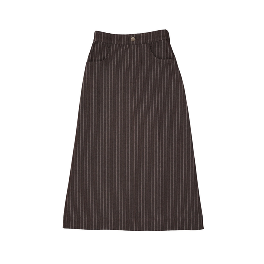 Froo Mocha Stripe Midi Skirt