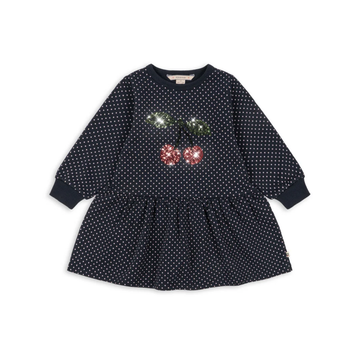 Konges Slojd Navy Cherry Sparkle Long Sleeve Dress