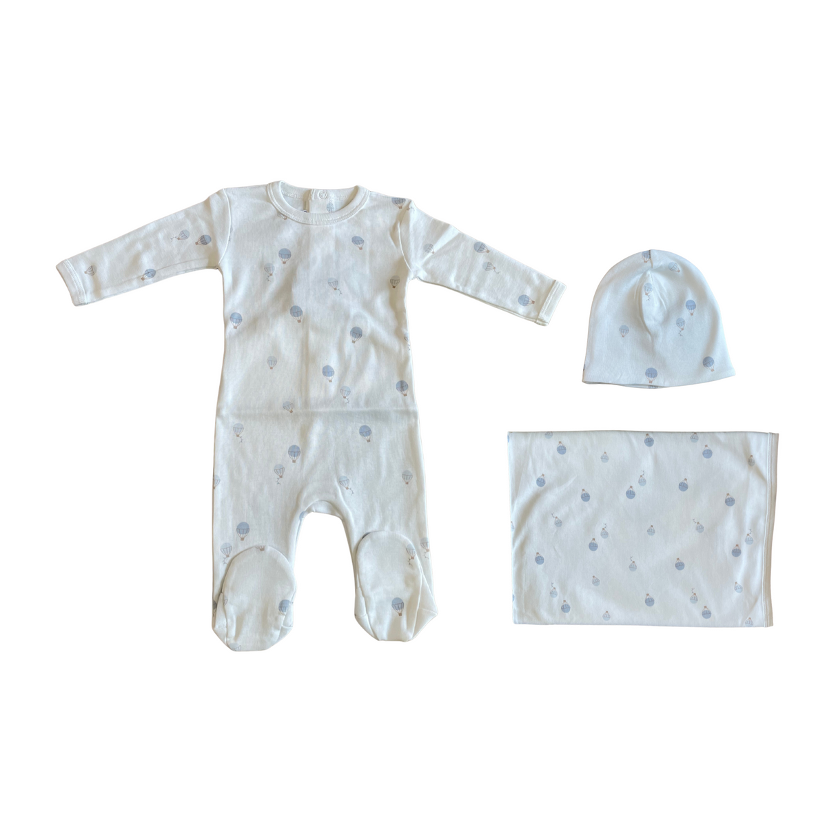 Coton Pompom Ivory Dreamy Air Ballons Footie Set