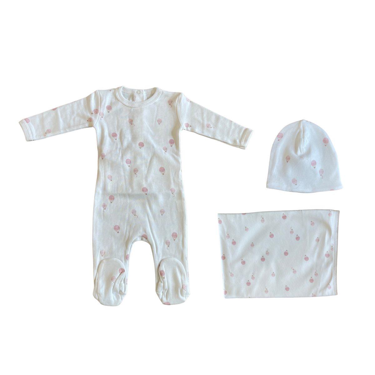 Coton Pompom Ivory Dreamy Air Ballons Footie Set