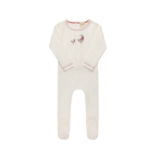 Ely's & Co Ivory Pink Cotton Footie