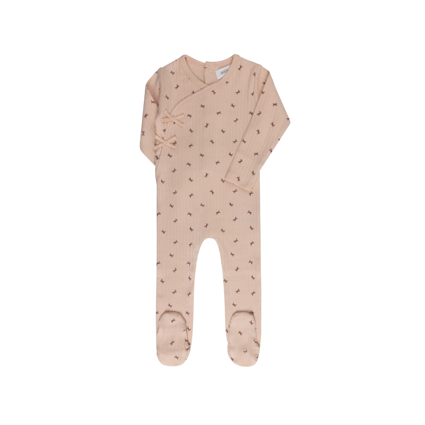 Aurora Pink Bow Pattern Collection Footie