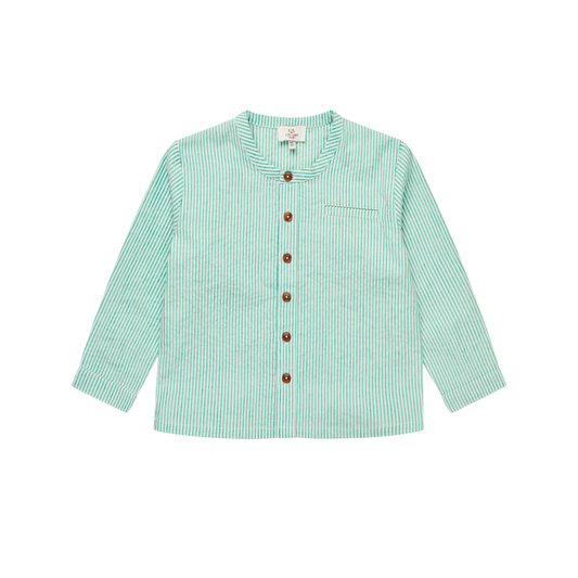 Copenhagen Colors Sharp Green Seersucker Stripe Shirt