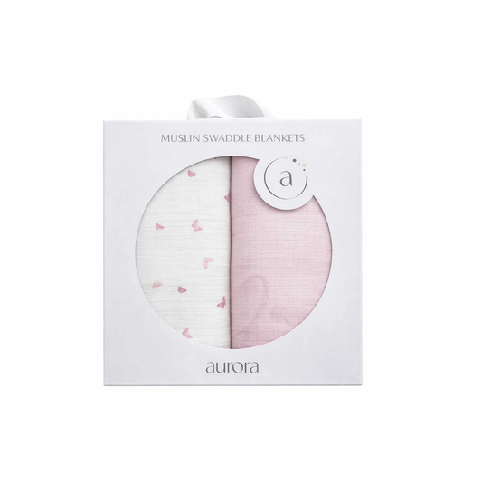 Aurora Pink Jersey Cotton Butterfly/Dragonfly Collection Muslin Swaddle