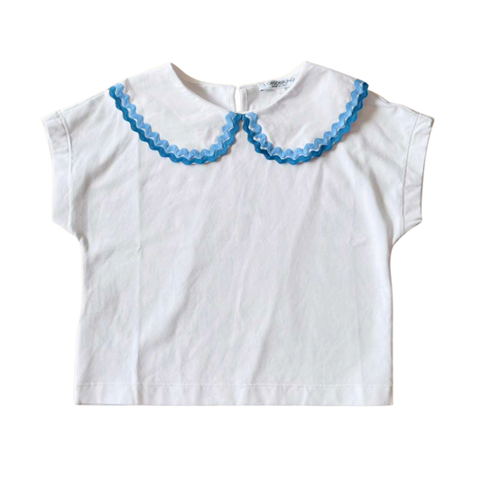 L'Orsobruno White Peter Pan Collar Blouse