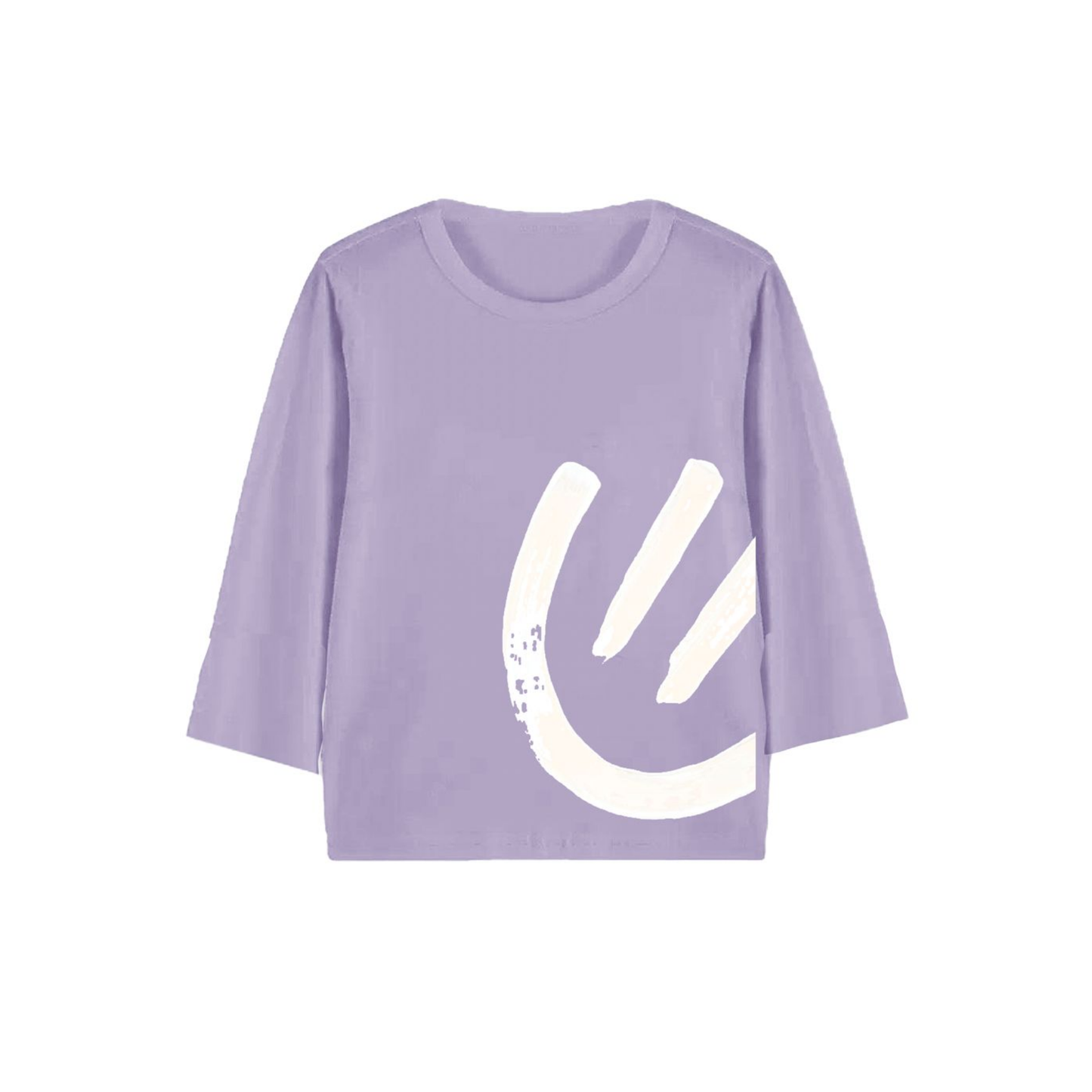 Tweenstyle Lavender Smile Puff 3/4 Sleeve Top