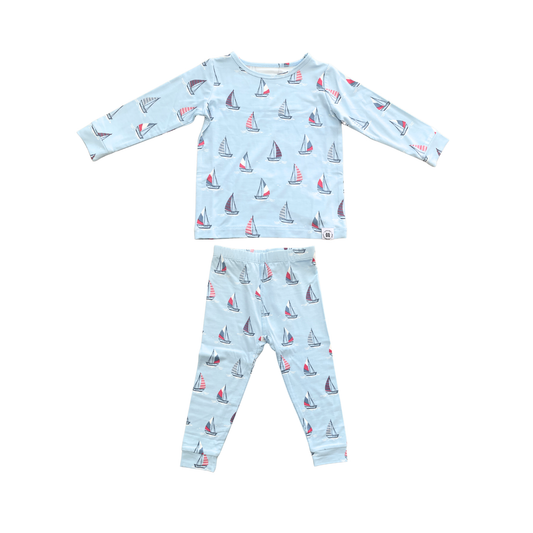 Sweet Bamboo Sky Blue Sailboats Pajama