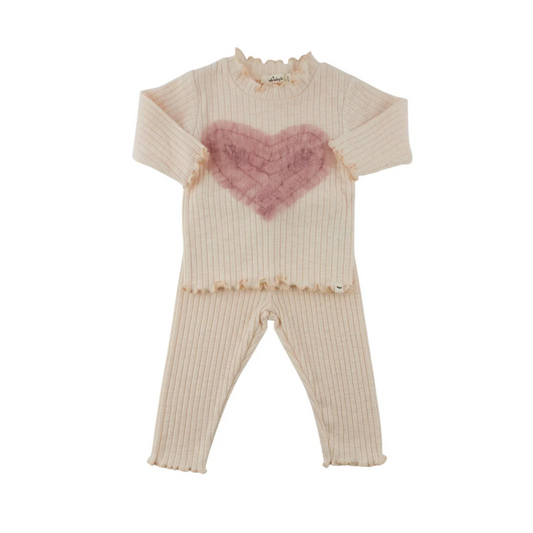 Oh Baby! Natural Ruffle Heart Set