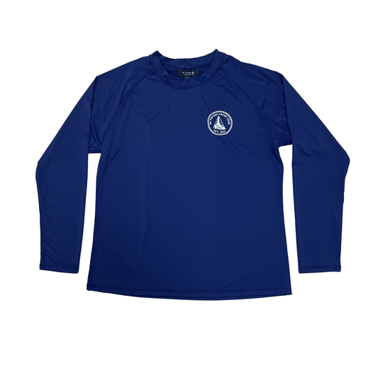 By The Wai Navy Blue Yacht Club Rashguard Swimwear Top