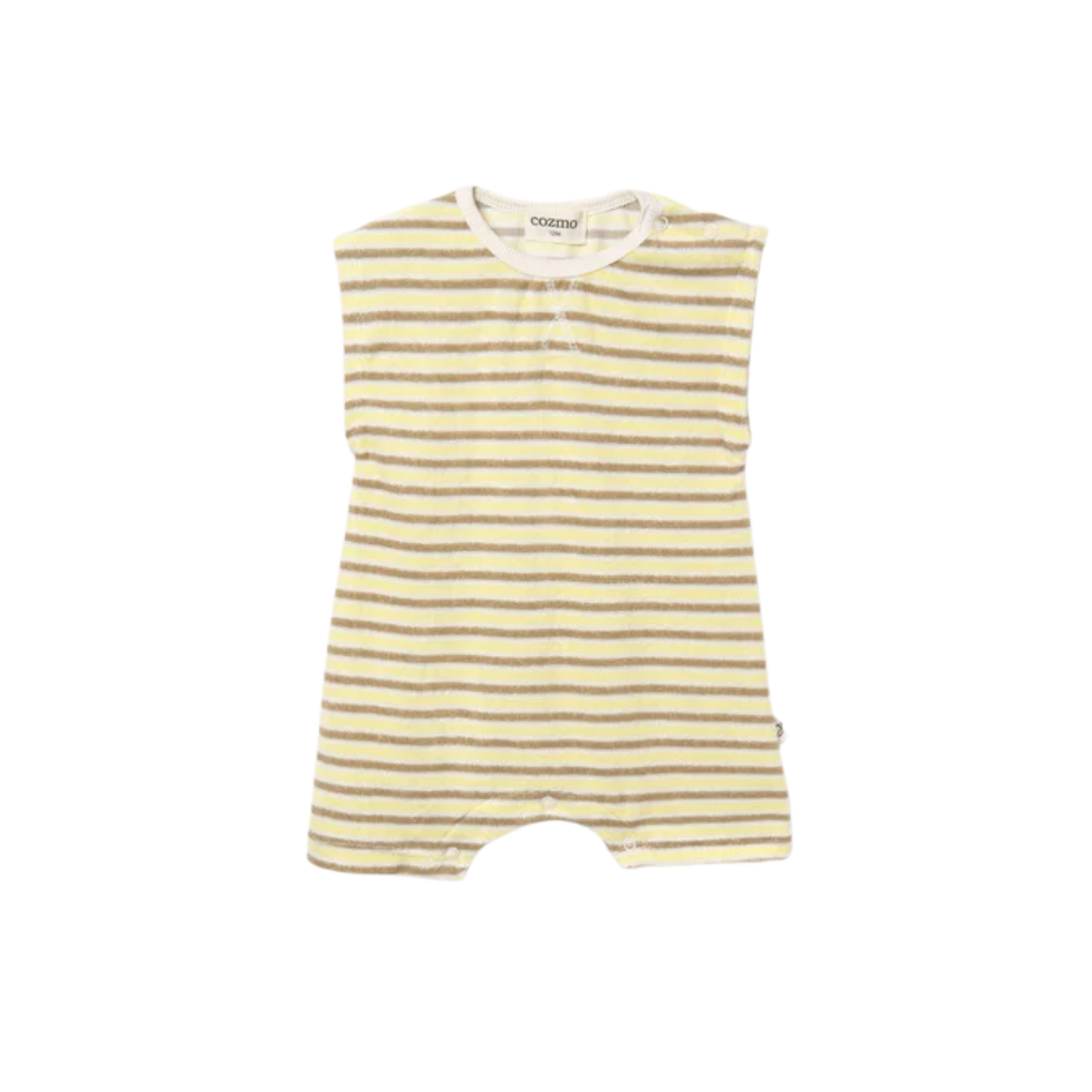 Cozmo Sand Yellow Corey Striped Terry Romper