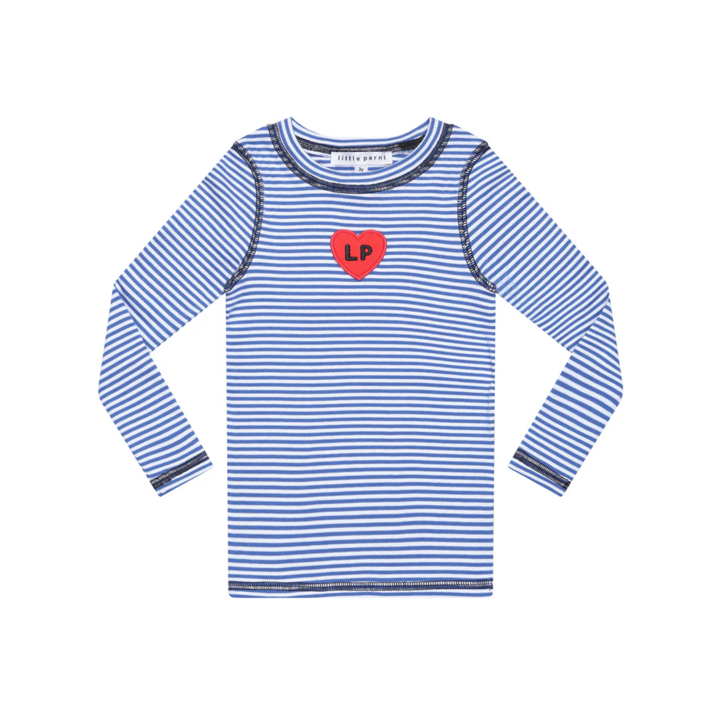 Little Parni Royal / White Striped Long Sleeve Tshirt