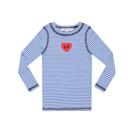 Little Parni Royal / White Striped Long Sleeve Tshirt
