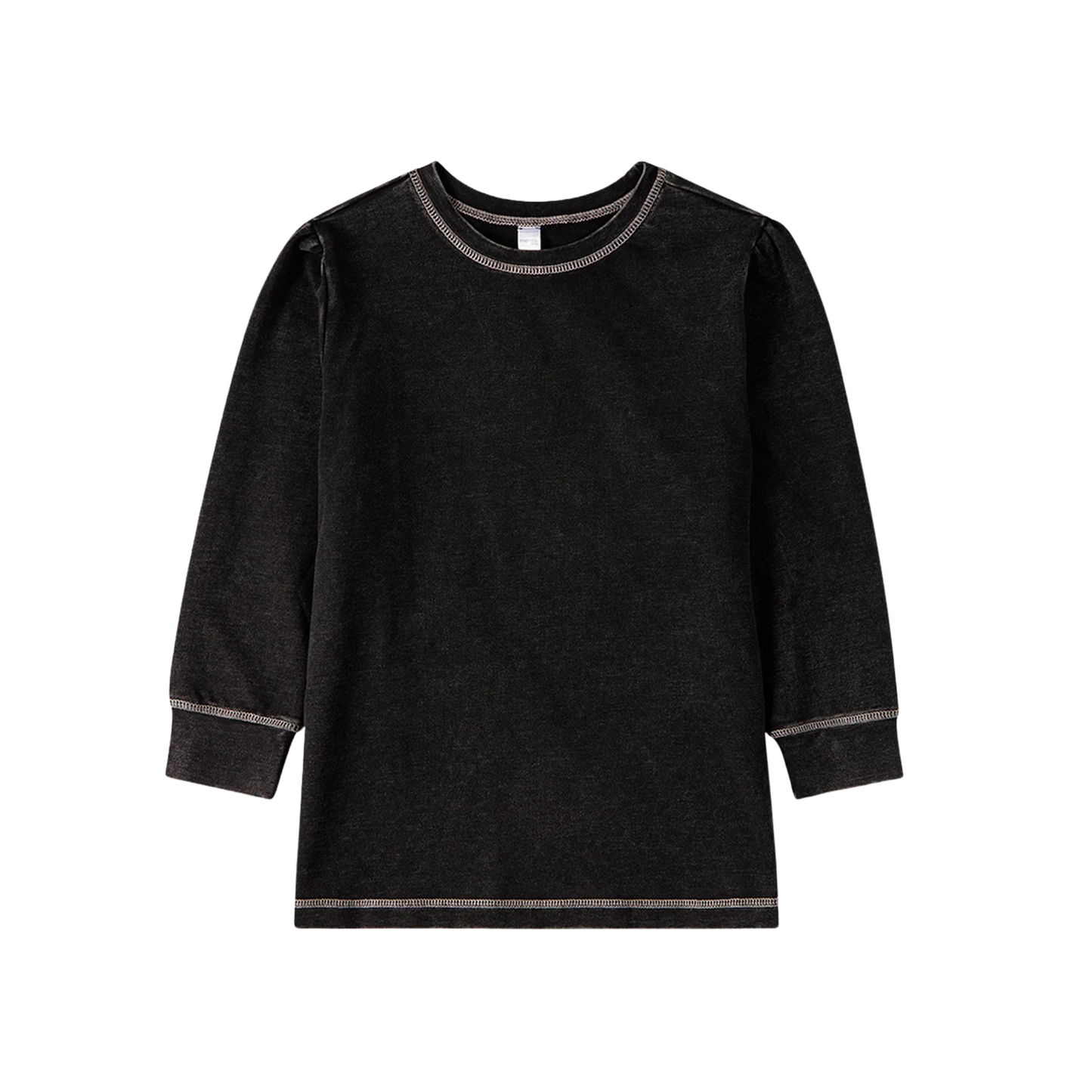 Memoi Black-Pink Heathered Long Sleeve T-Shirt