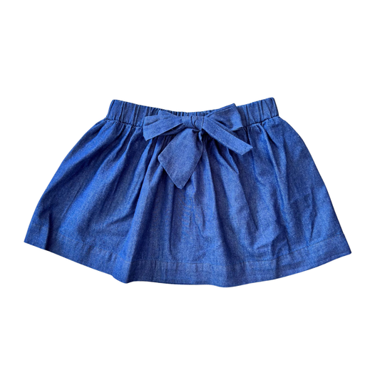 L'Orsobruno Denin Blue Bow Short Skirt