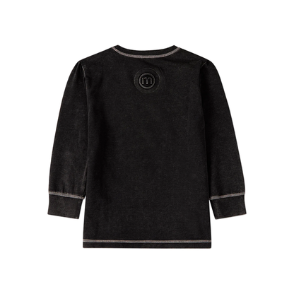 Memoi Black-Pink Heathered Long Sleeve T-Shirt