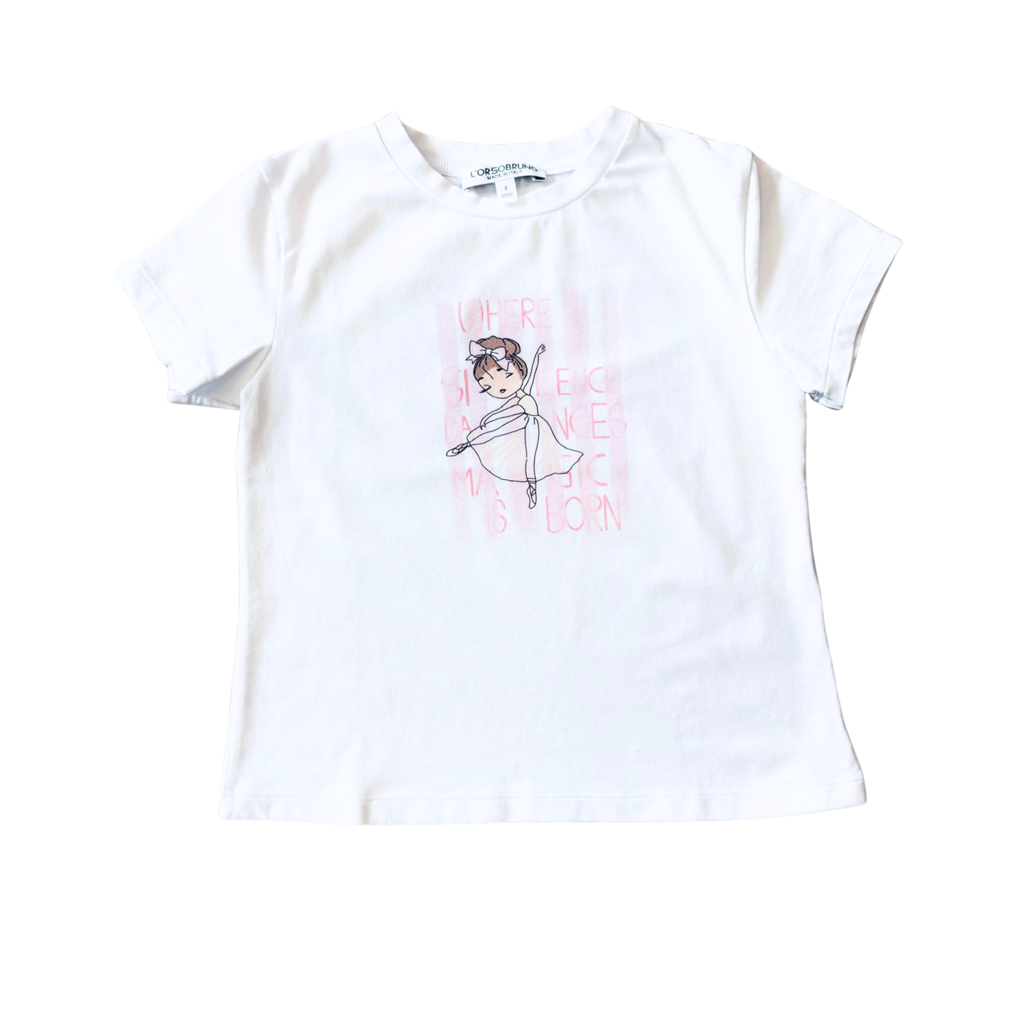 L'Orsobruno Pink Dance Short Sleeve Tee