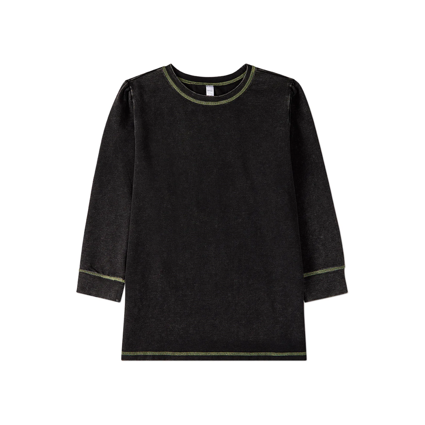 Memoi Black-Yellow Heathered Long Sleeve T-Shirt