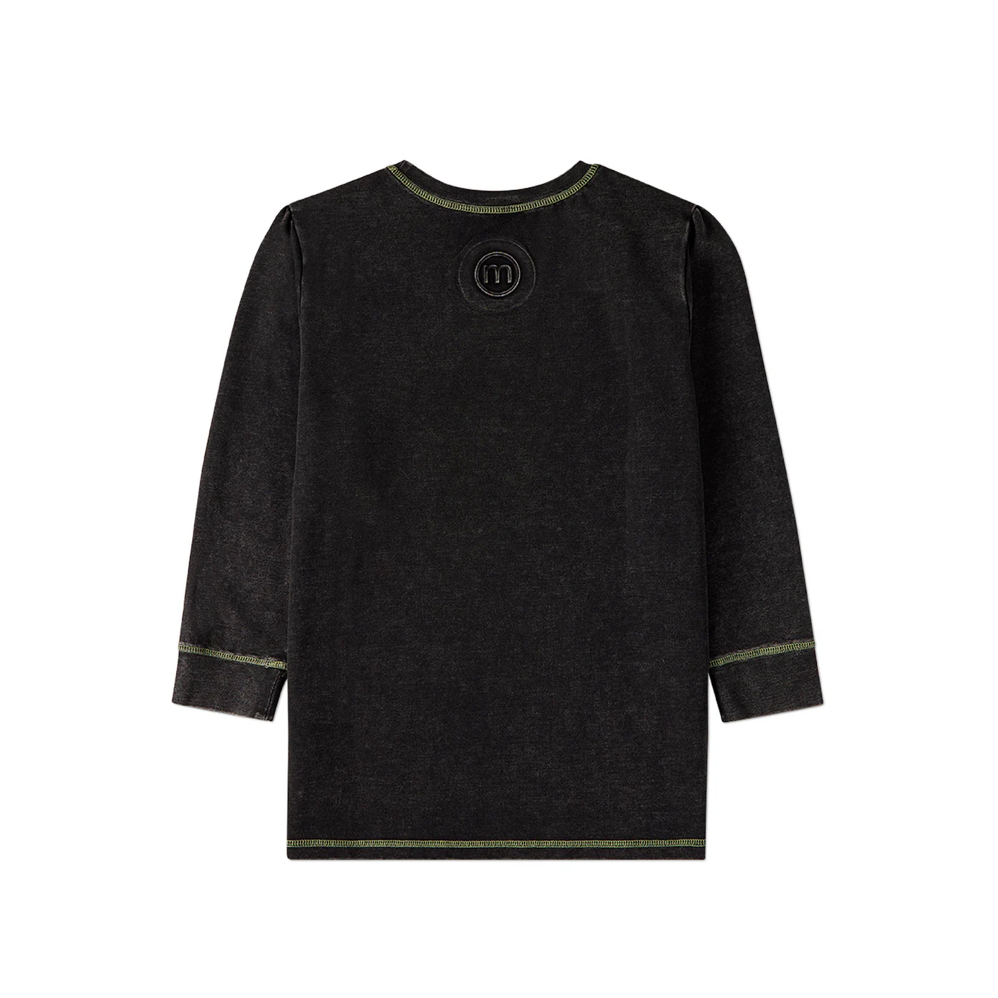 Memoi Black-Yellow Heathered Long Sleeve T-Shirt