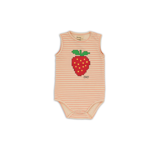 Wander & Wonder Strawberry Stripe Baby Summer Onesie