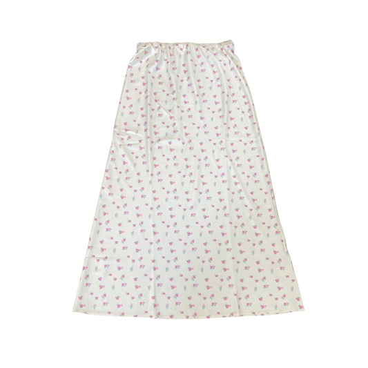 Theme Joey Pastel Yellow Ditsy Satin Maxi Skirt