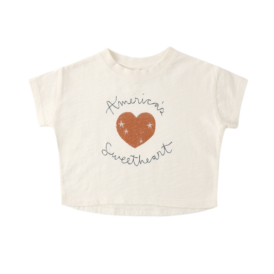 Rylee+Cru Ivory Americas Sweetheart Short Sleeve Tee