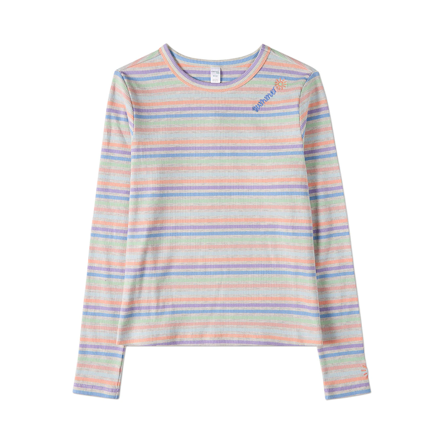 Memoi Pastel Mix Summer Sun Striped Long Sleeve T-Shirt