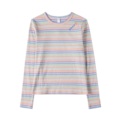 Memoi Pastel Mix Summer Sun Striped Long Sleeve T-Shirt