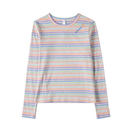 Memoi Pastel Mix Summer Sun Striped Long Sleeve T-Shirt