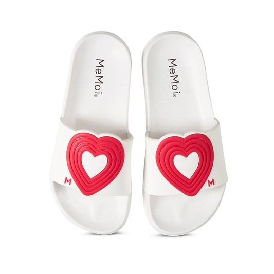 Memoi White-Red 3D Heart Slide