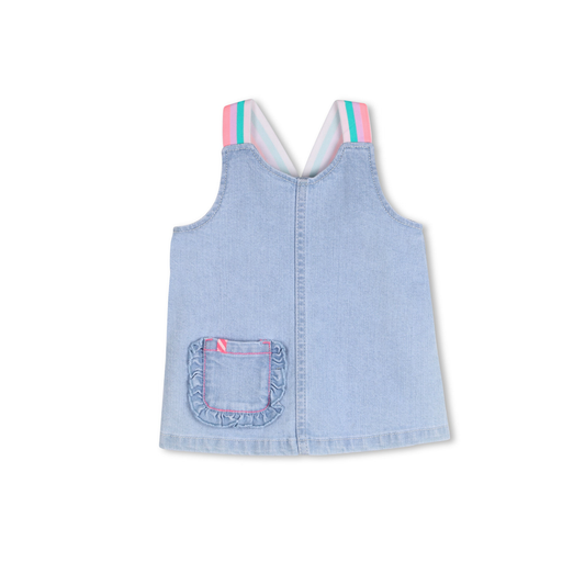 Billieblush Bleach Colorful Elastic Straps Denim Dress