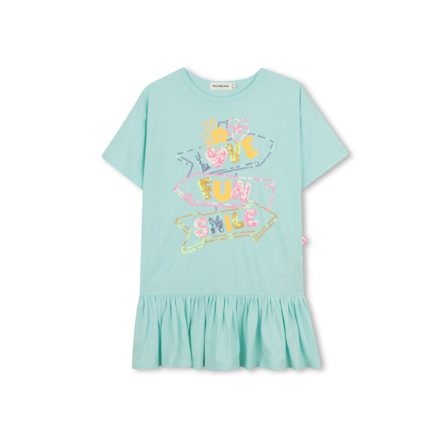 Billieblush Turquoise Ruffle Hem Dress