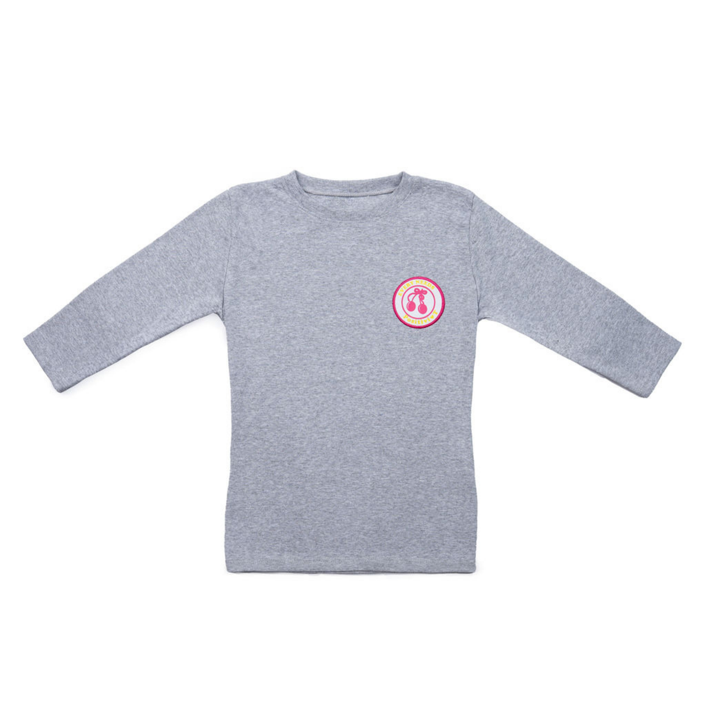 Positivi-T Heather Grey Cherry Positvitee Patch 3/4 Sleeve Tee