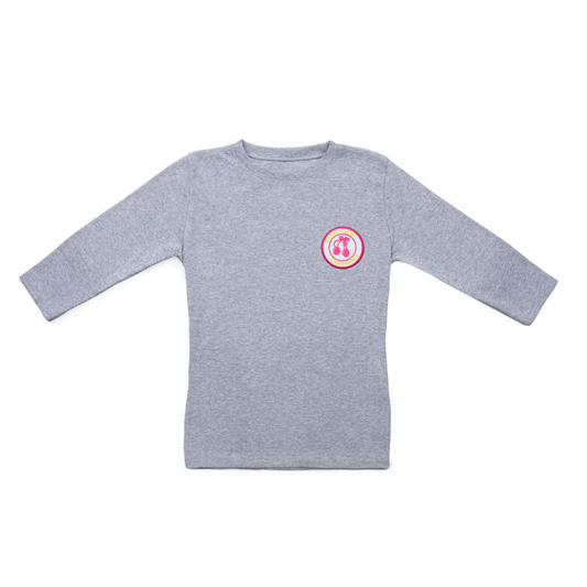 Positivi-T Heather Grey Cherry Positvitee Patch 3/4 Sleeve Tee