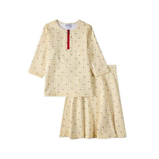 Memoi Cherry Gingham 2pc Swim Set