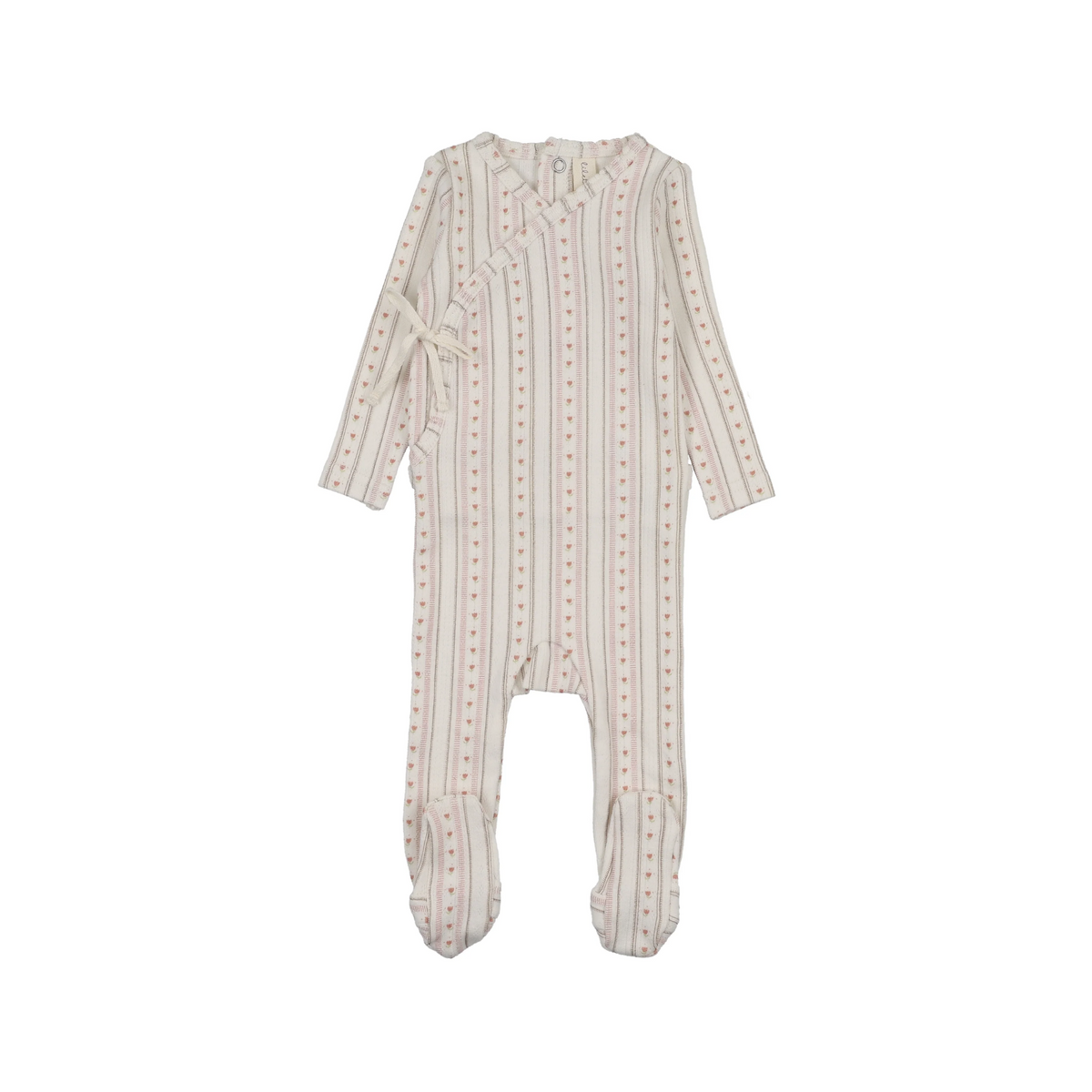 Lilette Cream/Pink Linear Print Footie