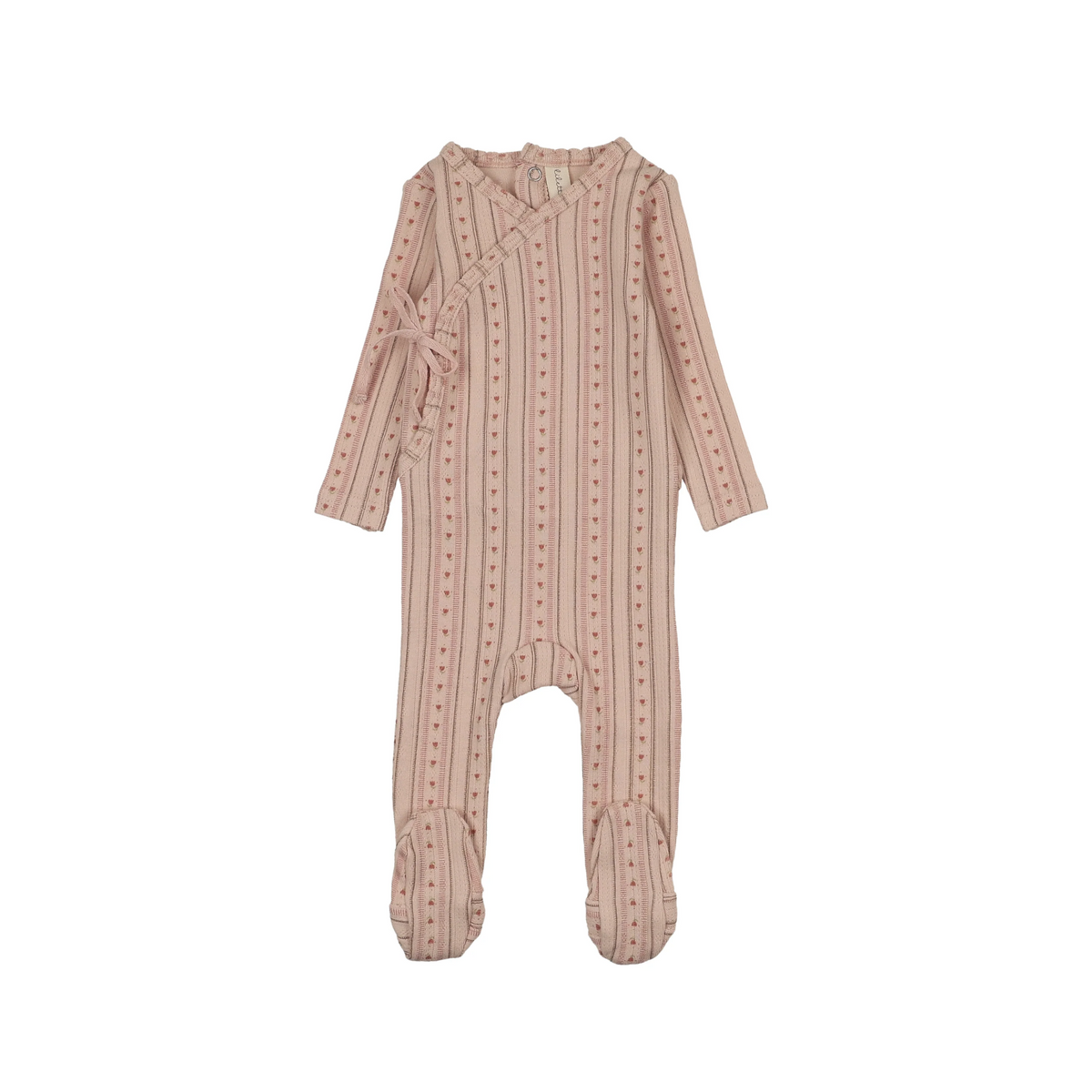 Lilette Pale Pink Linear Print Footie