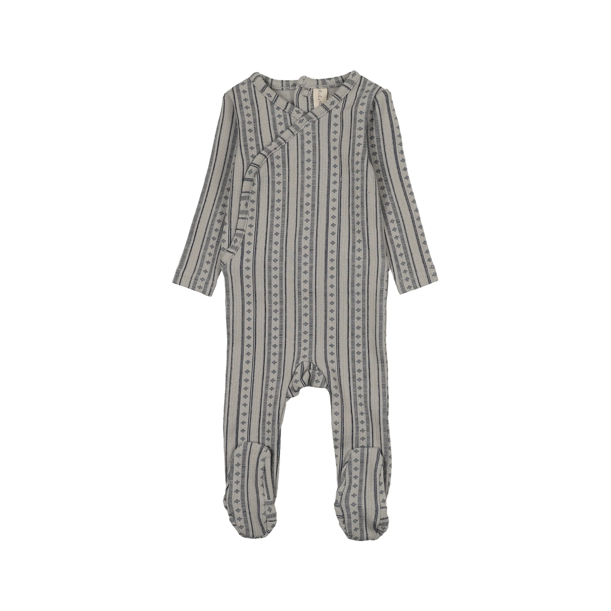 Lilette Pale Blue Linear Print Footie