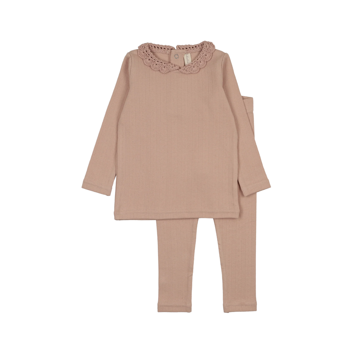 Lilette Dusty Pink Crochet Collar 2 Piece Set