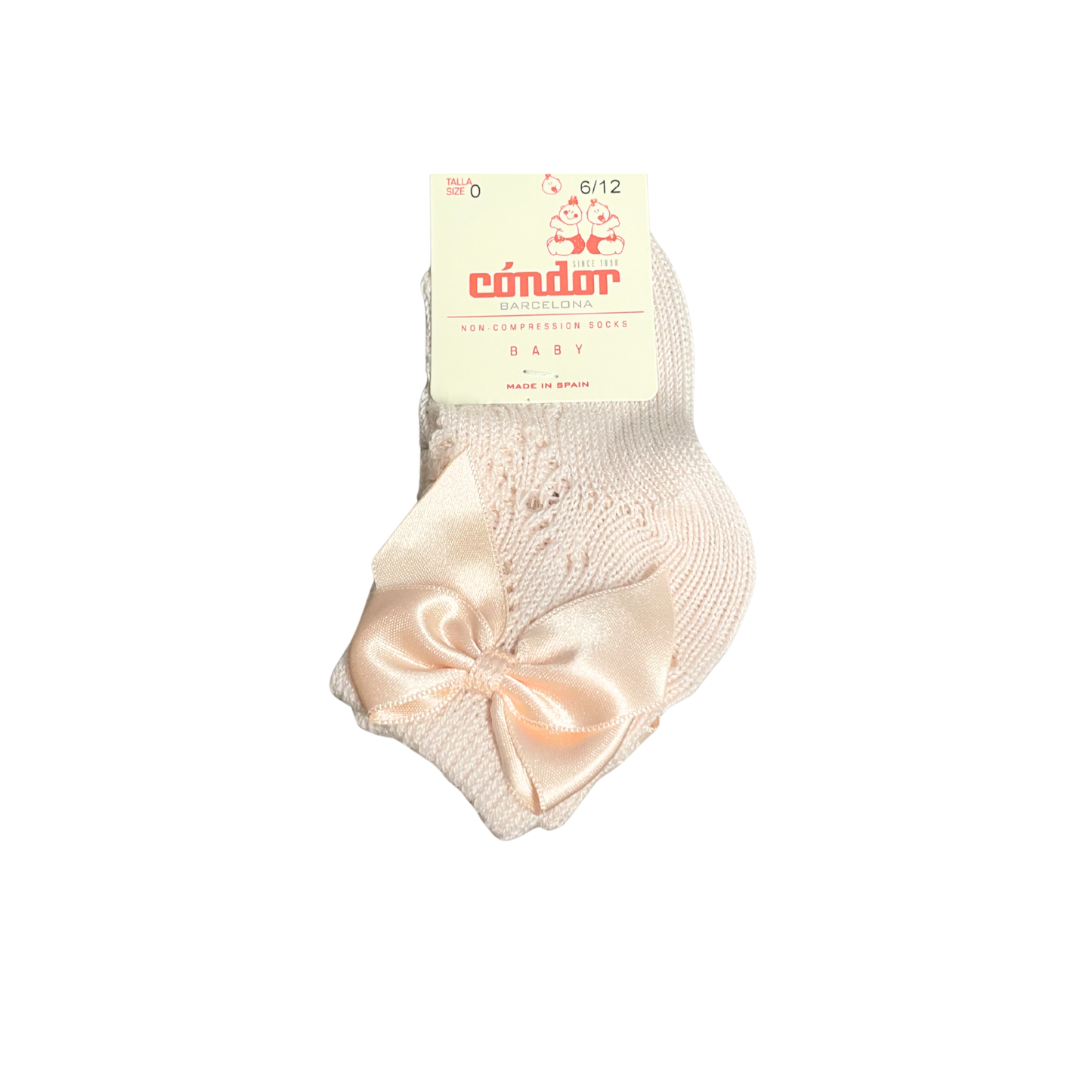 Condor Patterned Crochet Sock W/ Bow