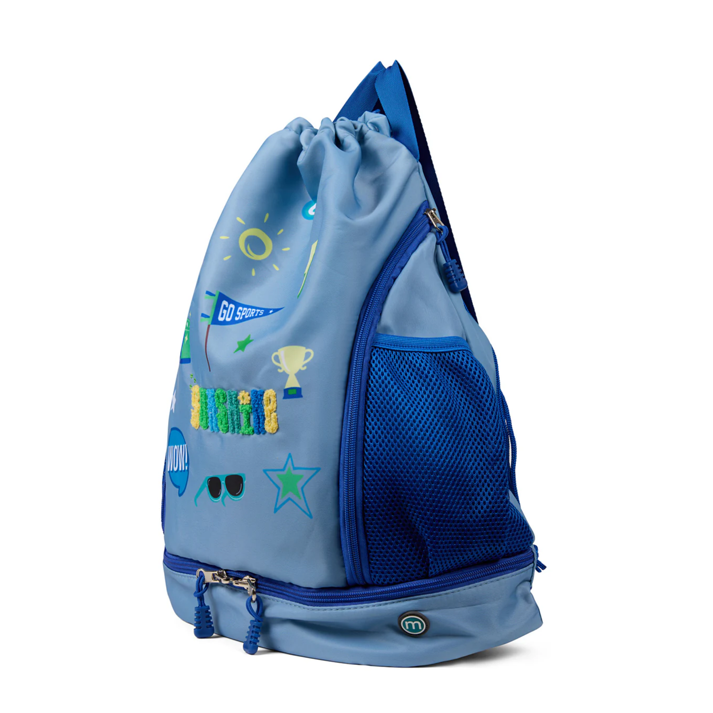 Memoi Dusty Blue Sayings & Logos Bag