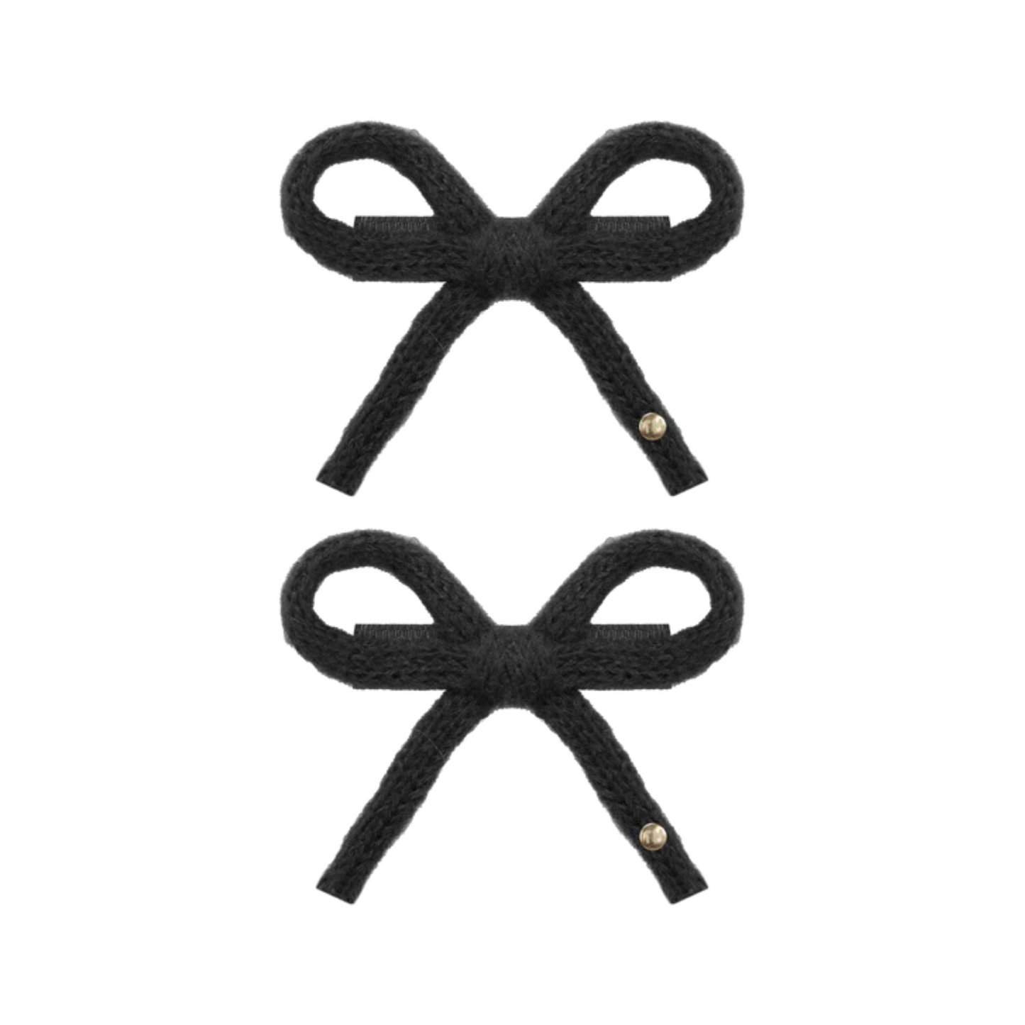 Tis Me Black Knit Ribbon Collection Mini Bow Clip Set Of 2