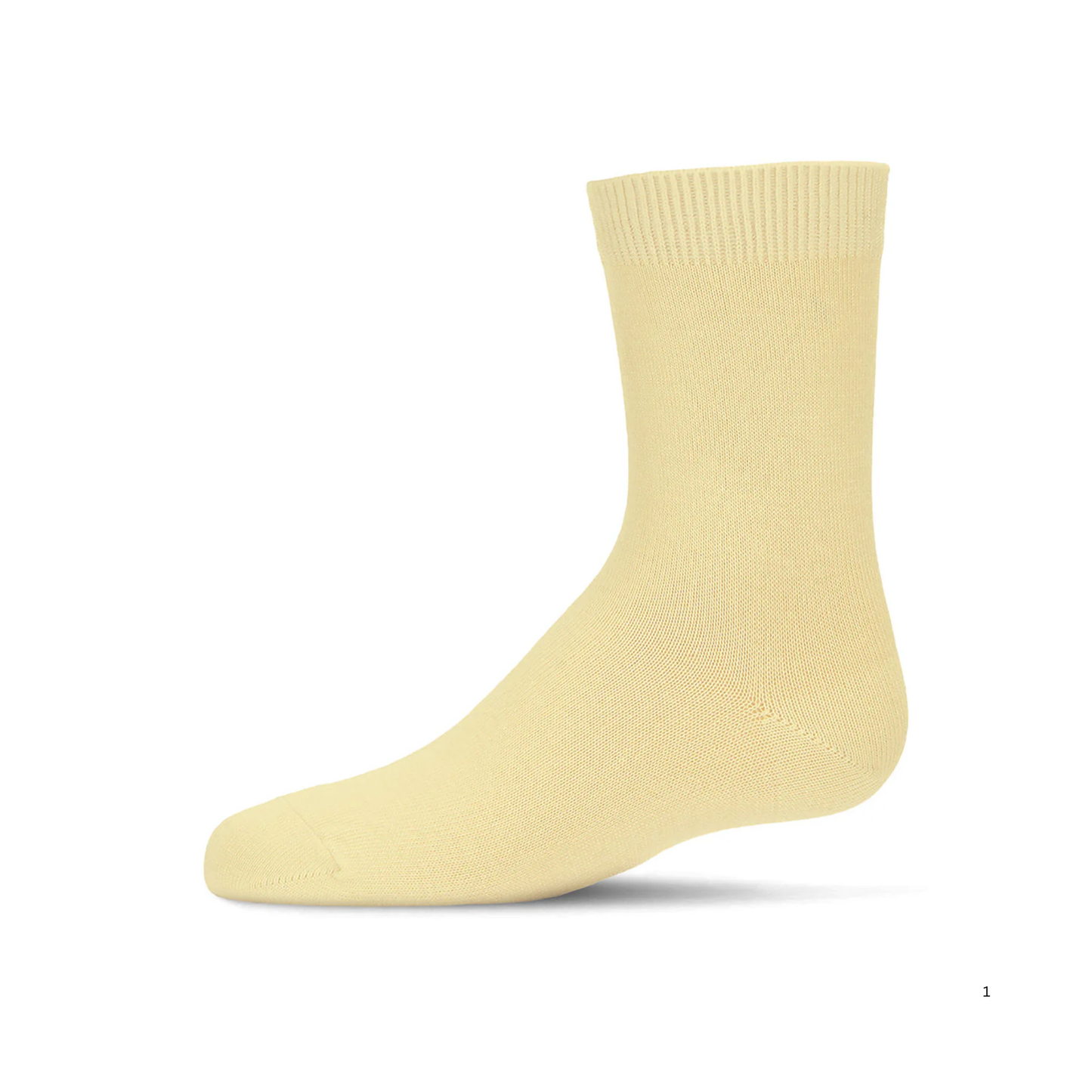 Memoi Toddlers and Kids Basic Soft Rayon from Bamboo Crew Socks Sunshine